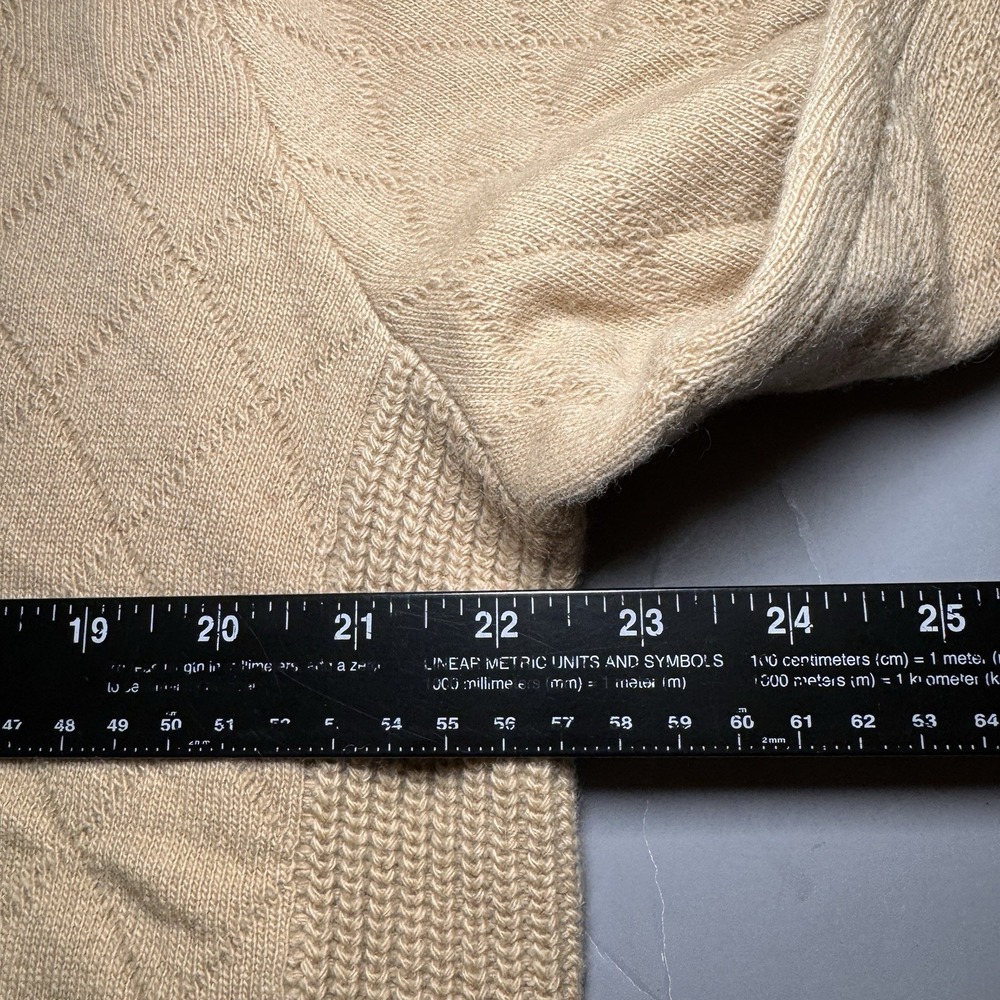 Brooks Brothers NWT Men L Heavyweight Merino Cashmere 1/4 Zip Italian Yarn Beige - Picture 9 of 10